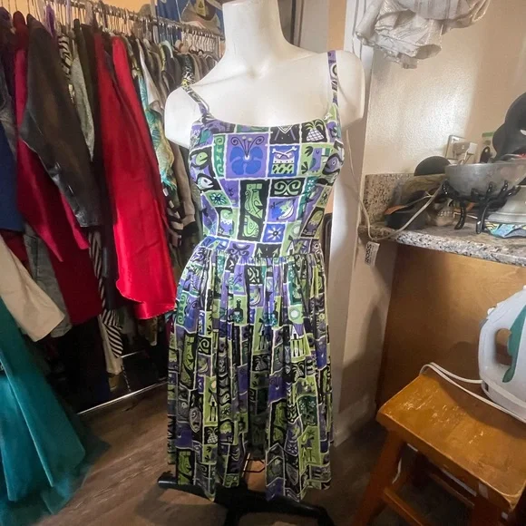 Pinup Girl Clothing Tiki Tiles Jenny Dress - Picture 3 of 4